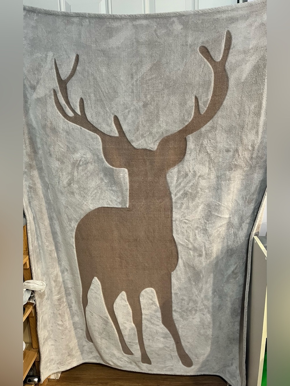 Deer Silhouette Plush Throw Blanket